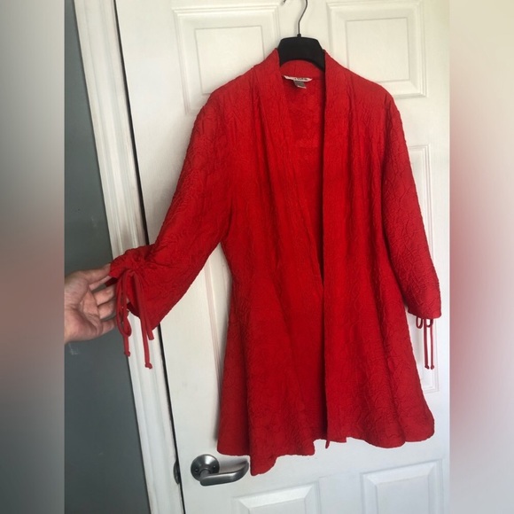 Beautiful Bright Red Joseph Ribkoff Jacket Cardigan - Picture 7 of 10